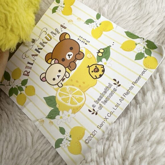 San-X Rilakkuma A Basketful Of Lemons Outfit Teddy Bear 14” Plush Toy NWT - Picture 2 of 5